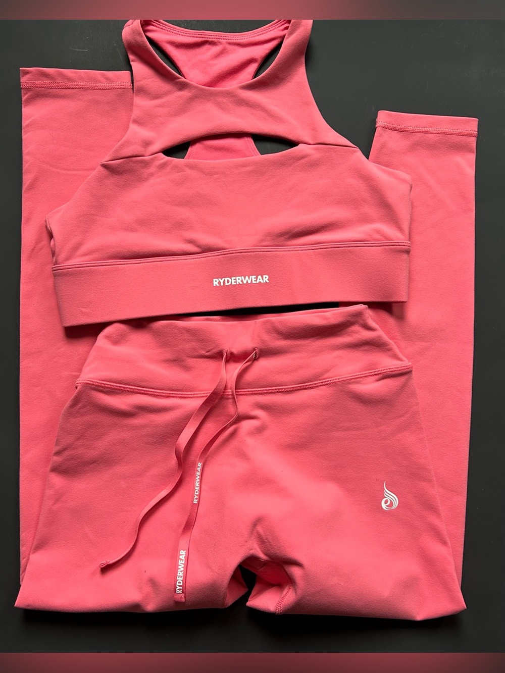 Ryderwear Rib Seamless Set — Coral/Pink, Size M